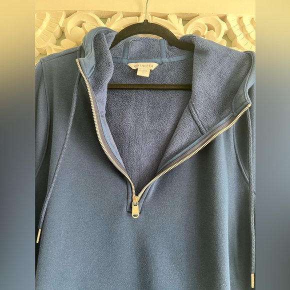 Athleta Cozy Karma 1/4 zip hoodie. Enchanted Blue Size 1X - Picture 3 of 7